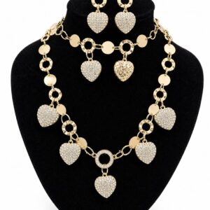Elegant Heart Gold Jewelry Set
