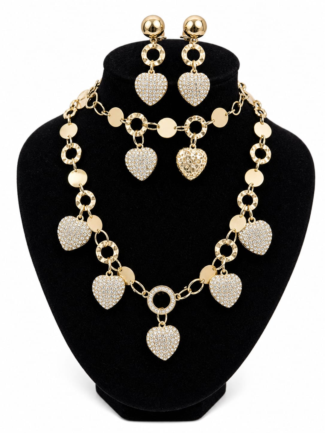 Elegant Heart Gold Jewelry Set