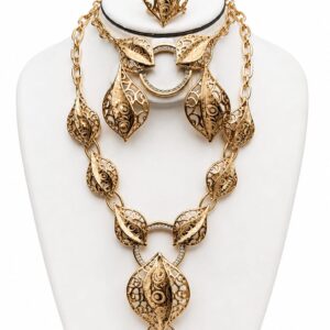 Luxury Gold Leaf Jewelry Set