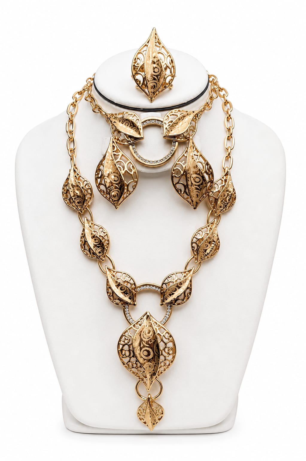 Luxury Gold Leaf Jewelry Set