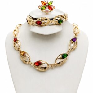 Luxury Colorful Crystal Jewelry Set