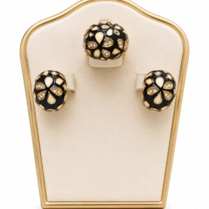 Elegant Black Floral Mini Jewelry Set
